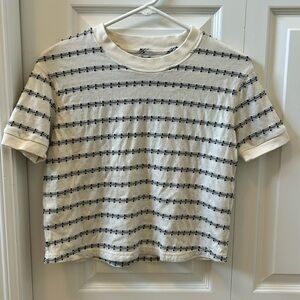 Madewell Cream & Black Tee